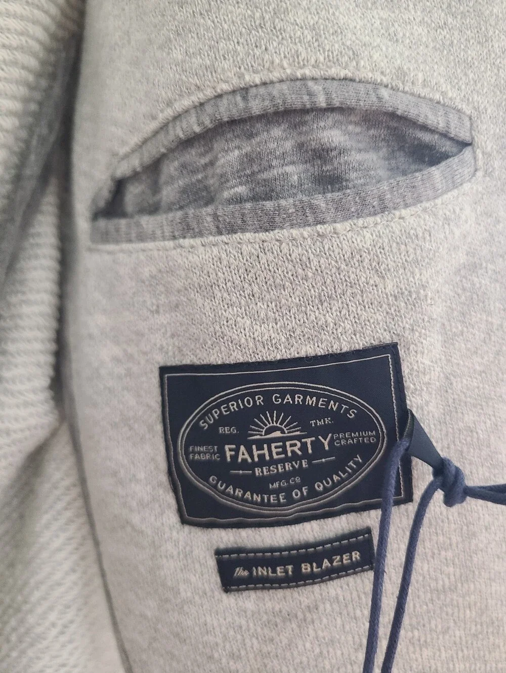 NWT Faherty Inlet Knit Blazer Jacket Men's Size M Heather Gray Unstructured
